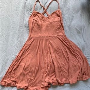 Peach Color Skater Dress